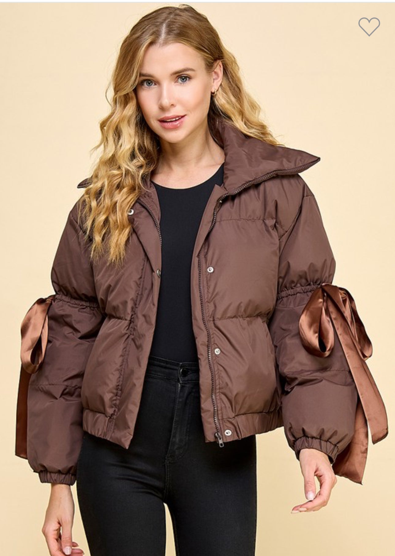 Puffy Jacket with Bow detail