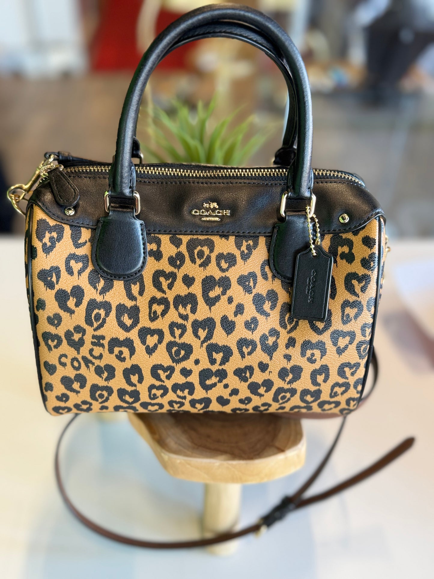 Coach leopard print purse