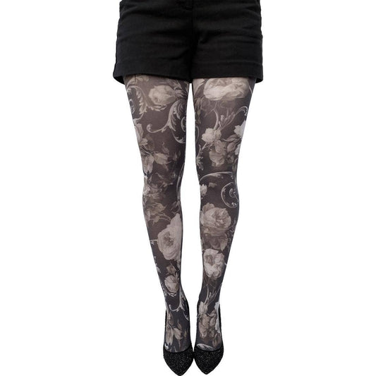 White Floral Tights For Women