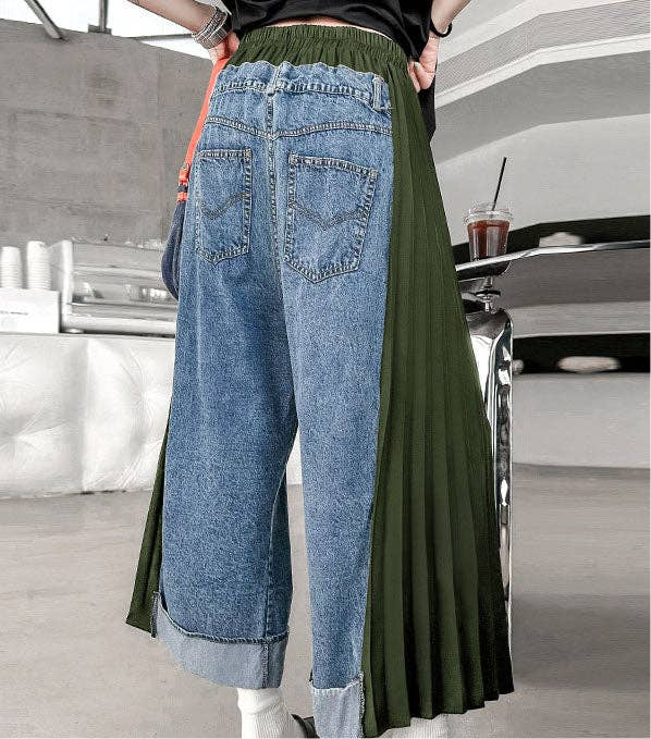 Loose  Pants Pleated Split-Joint Casual Pants Bottoms